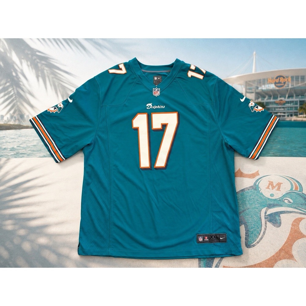 Nike Miami Dolphins Ryan Tannehill #17 NFL On Field Jersey Men XXL Aqua